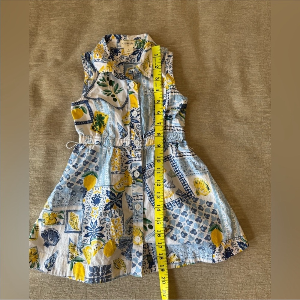 Crewcuts by J.Crew Girls Dress Size 3 – Blue Yellow Lemon Tile Print - Picture 9 of 9